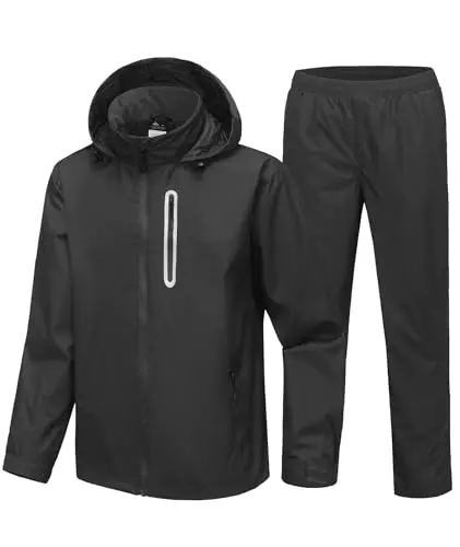 SWISSWELL men's black waterproof golf rain suit with jacket and pants