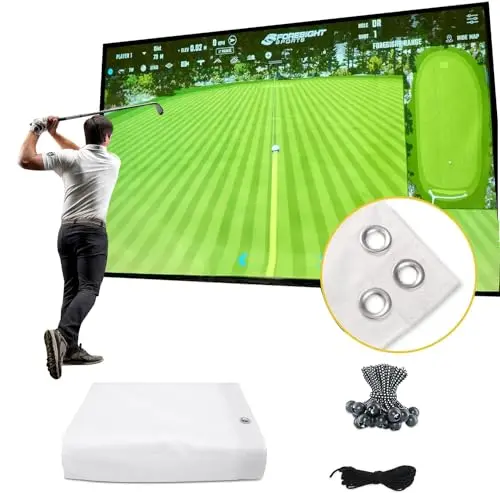 amazgolf 118x118 inch white polyester golf impact screen