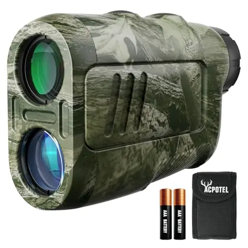 ACPOTEL PF2E hunting rangefinder showing rain and fog mode