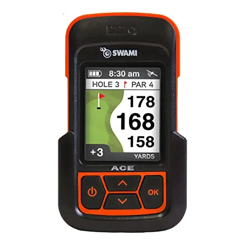 Izzo Swami ACE handheld golf GPS rangefinder in orange