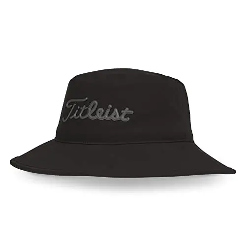 Titleist black and charcoal waterproof bucket golf hat