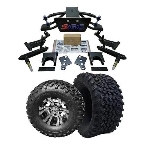 Hardcore Parts 6-inch lift kit with Vampire wheels and all-terrain tires for Club Car Precedent