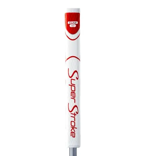 SuperStroke Zenergy Claw 1.0 golf putter grip in white and red