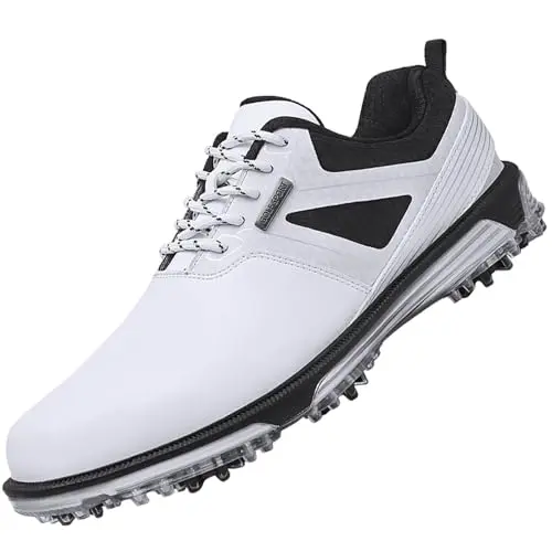 ULTIANT white waterproof spikeless golf shoe with fixed nailless sole