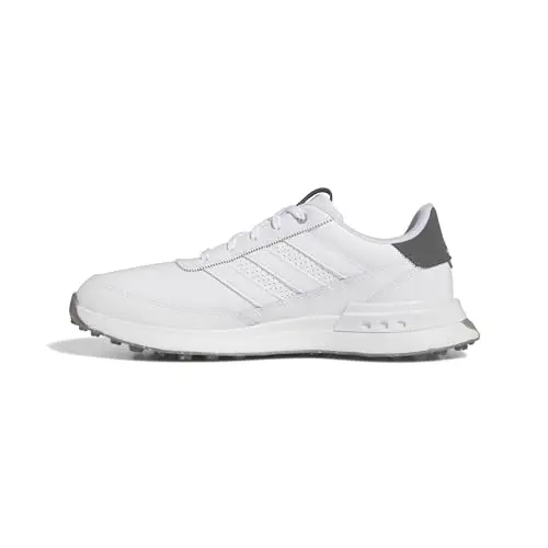 adidas S2G Spikeless Leather 24 Golf Shoes in white and charcoal