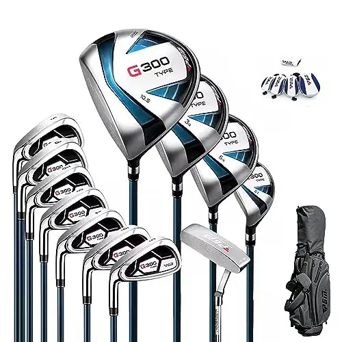 PGM G300 men's complete golf club set with titanium driver and draw-biased hybrid