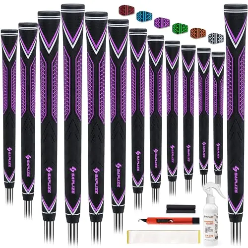 Set of 13 purple SAPLIZE CC10 series high-performance rubber golf grips
