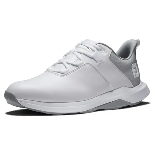 FootJoy Prolite white and light grey golf shoe with a synthetic upper.