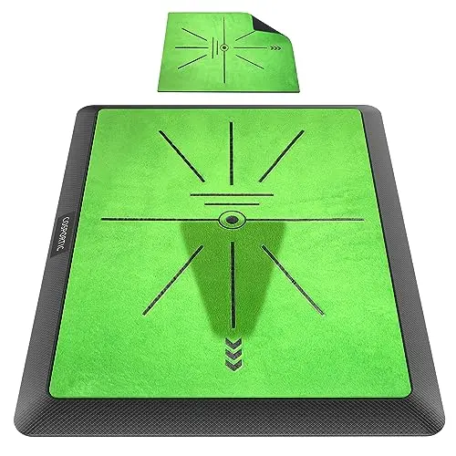 COSPORTIC green golf practice mat for swing path