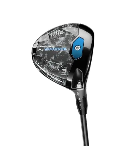 Callaway Paradym AI Smoke Max fairway wood with black carbon chassis