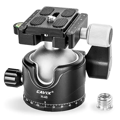 CAVIX H-46 aluminum ball head with three control knobs