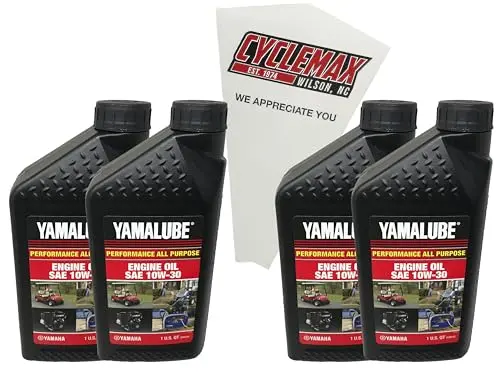 Cyclemax four-quart compatible engine oil pack with a funnel