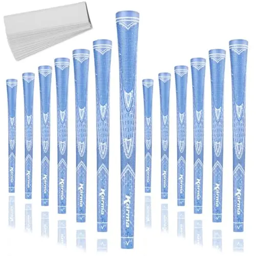 Karma Sparkle light blue golf grips for women with glitter speckles