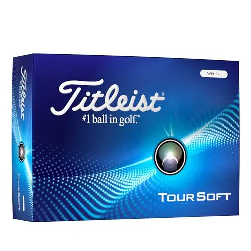 Titleist Tour Soft white golf ball on a putting green