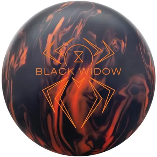 Hammer Black Widow 3.0 bowling ball in black and orange