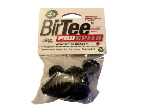 BirTee PRO Speed Plus set of 8 black plastic golf simulator tees with incremental heights