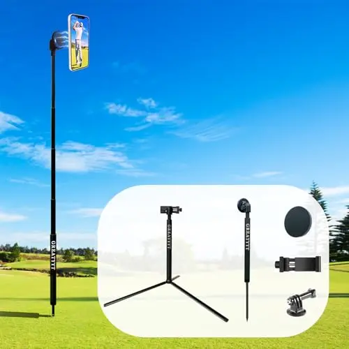 GreatYYT black monopod and tripod with a magnetic phone head and ground spike