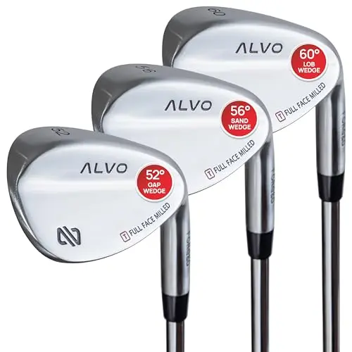 ALVO GOLF stealth black wedge set with full-face grooves