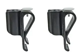 Two black golf bag putter holder clips with anti-slip lining