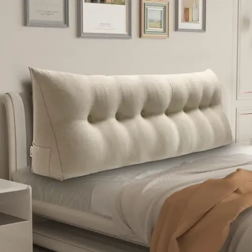 WOWMAX king-size linen blend headboard pillow for bed