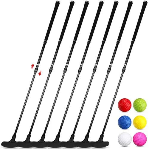 Wettarn set of six colorful adjustable golf putters