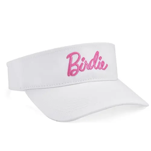 Shanker Golf white cotton visor with embroidered 'birdie' logo