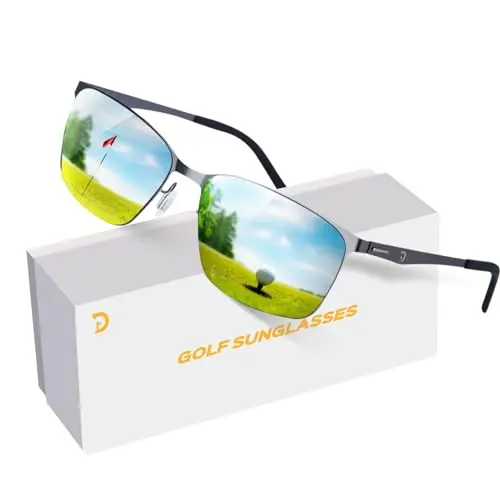 Xoxocos premium golf sunglasses with polarized lenses on a green golf course