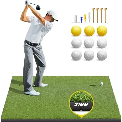 Bltend 5x4 foot 31mm thickened golf hitting mat for practice