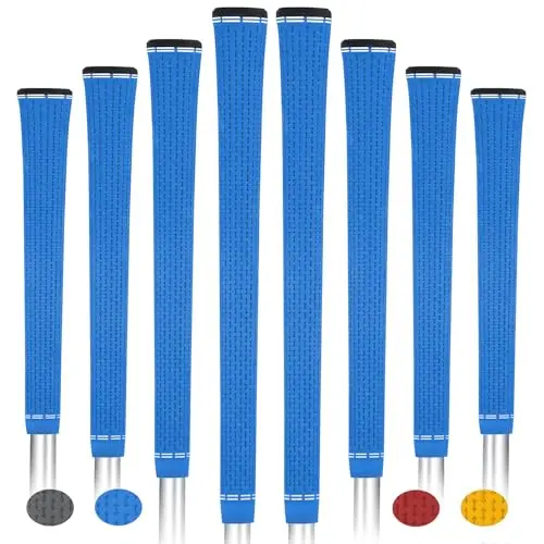 BYBOMYA blue midsize golf grips with a smooth, textured surface