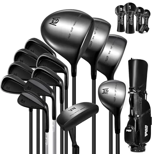 PGM 13-piece men's golf club set with ultra-thin face titanium driver and stand bag