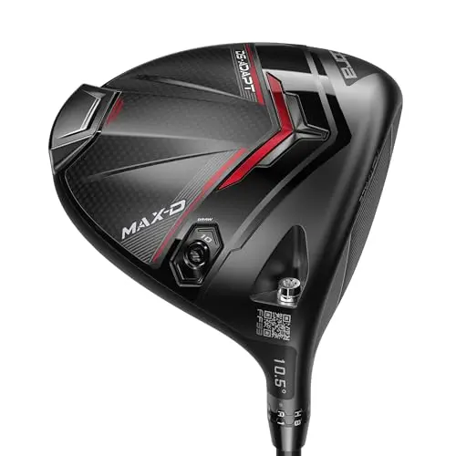 Cobra DS-Adapt MAX-D Driver in black, showing its adjustable hosel and headcover