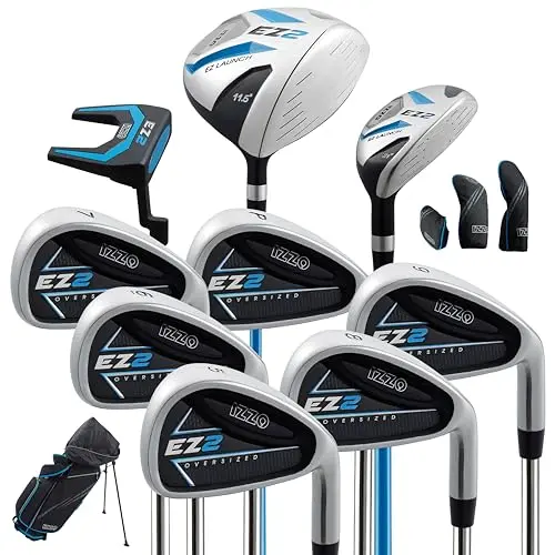 Izzo Golf EZ2 14 Piece Mens Right Hand Golf Club Set with stand bag