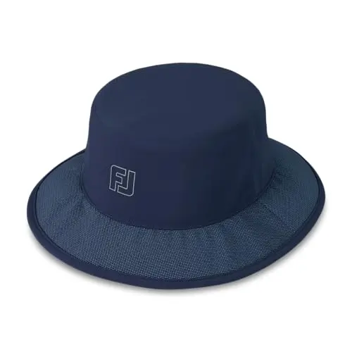 FootJoy navy blue waterproof golf bucket rain hat