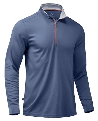 Obla men's quarter zip mock neck golf pullover in melange color