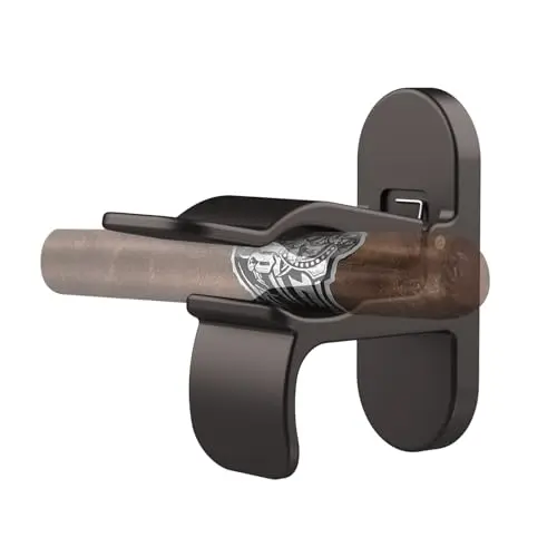 DoohowCase glossy zinc alloy magnetic cigar clip with stick-on pads