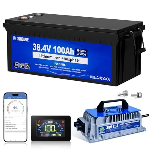 DC HOUSE 36V 100Ah Lithium Golf Cart Battery Kit