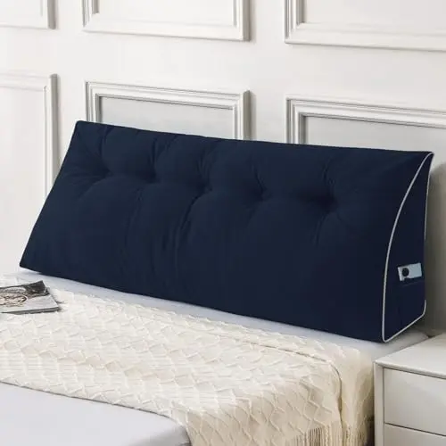 Sasttie queen-size wedge headboard pillow with side pockets