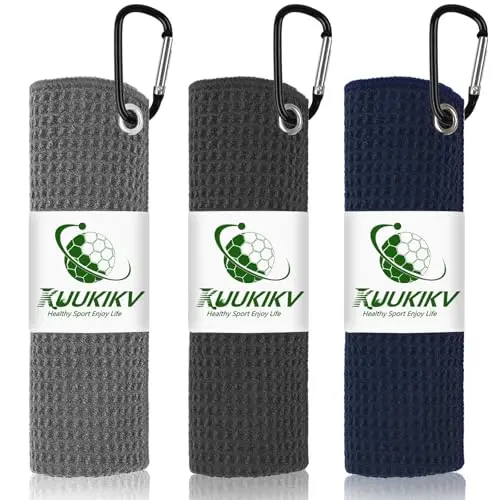 KUUKIKV three-pack of waffle-pattern golf towels in a set