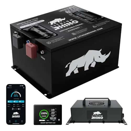 Lithium Rhino 48V 65Ah golf cart battery conversion kit with mounting bracket