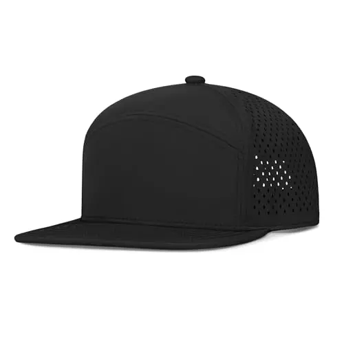 VARPEPE snapback trucker-style cap with mesh back panels and a flat brim.
