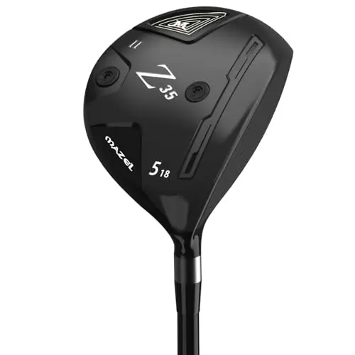 MAZEL Z35 golf fairway wood in black with aerodynamic head shape