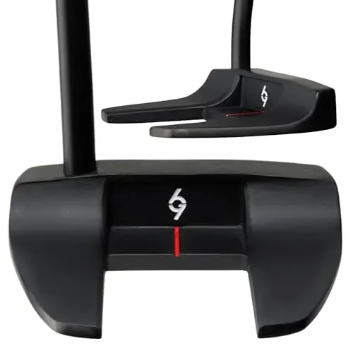 69 Golf PVD coated black blade putter with stepped shaft