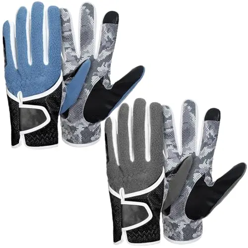 Geyoga 2 Pairs of Winter Thermal Rain Golf Gloves