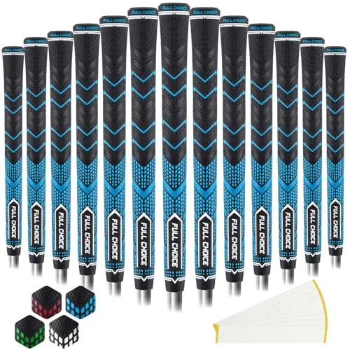 Full Choice blue oversize rubber golf grips set of 13