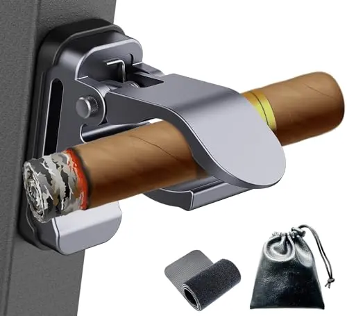 Femlotank grey aluminum cigar holder with anti-slip silicone back
