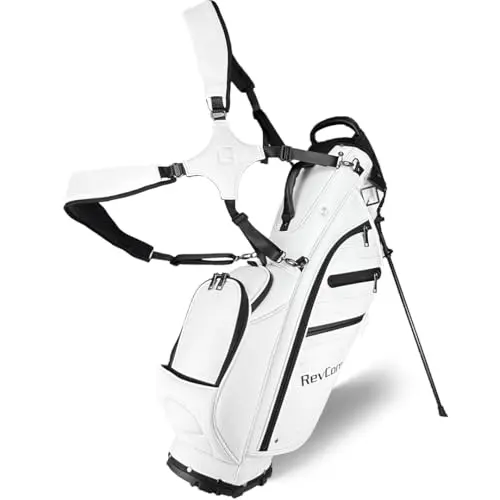 RevCore LT synthetic leather stand golf bag in winter white