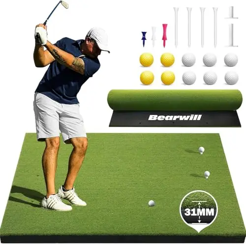 Bearwill 5x5 foot 31mm thick golf hitting mat for simulators