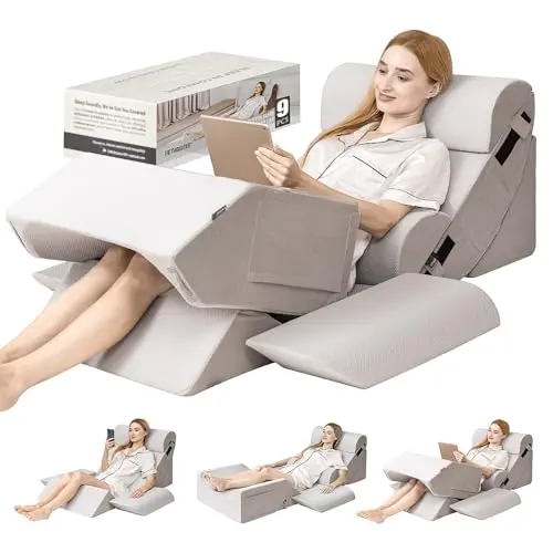 FifthQuarter 9-piece orthopedic wedge pillow set for recovery