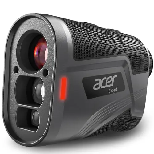 Acer 1200 Yard golf rangefinder with magnetic stripe in black.