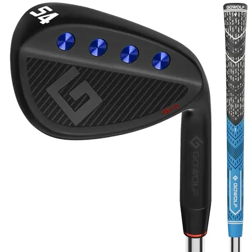 Gowolf black 54 degree wedge with full face grooves and midsize grip